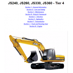 JCB instrukcje napraw + schematy + DTR: JCB JS240, JS260, JS330, JS360 - Tier 4